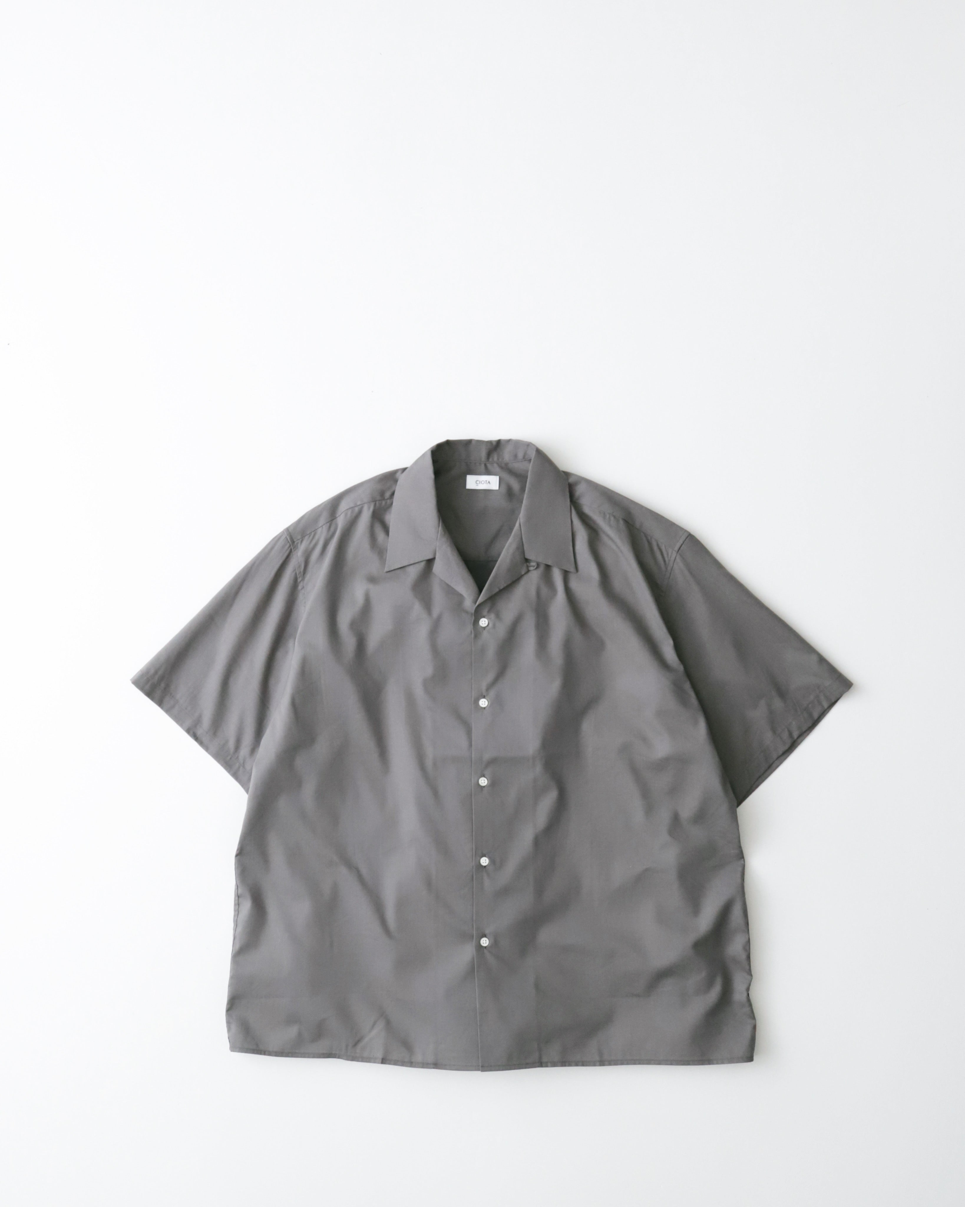 OPEN COLLAR SHORT SLEEVE SHIRT（COTTON RAYON）