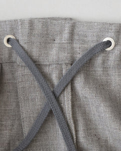 LINEN WOOL TWILL LOOSE FIT PANTS