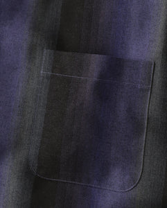 OMBRE STRIPE OPEN COLLAR SHIRT