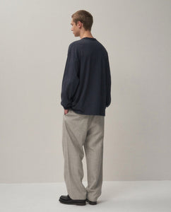 LINEN WOOL TWILL LOOSE FIT PANTS