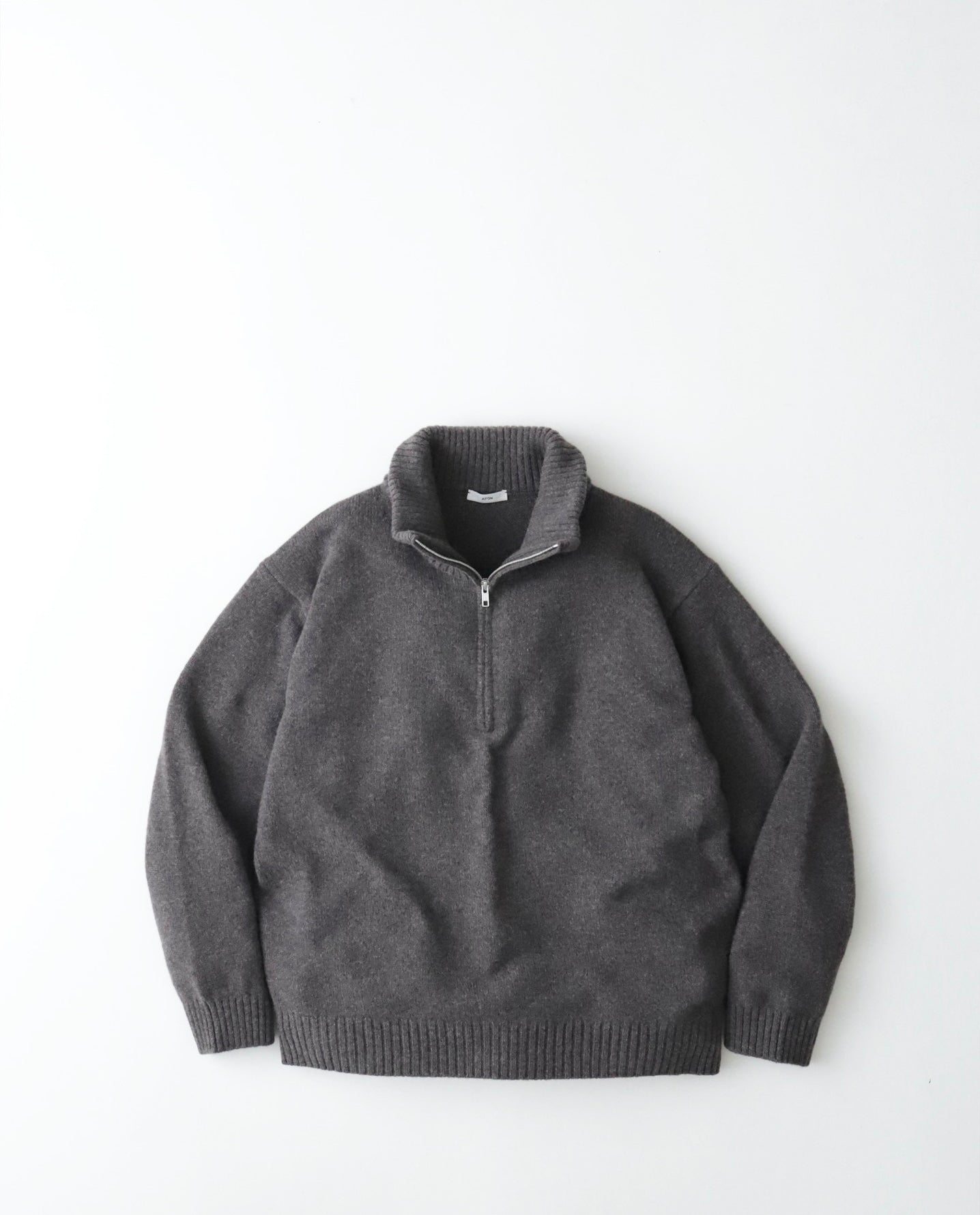 LAMBS WOOL HALF ZIP SWEATER