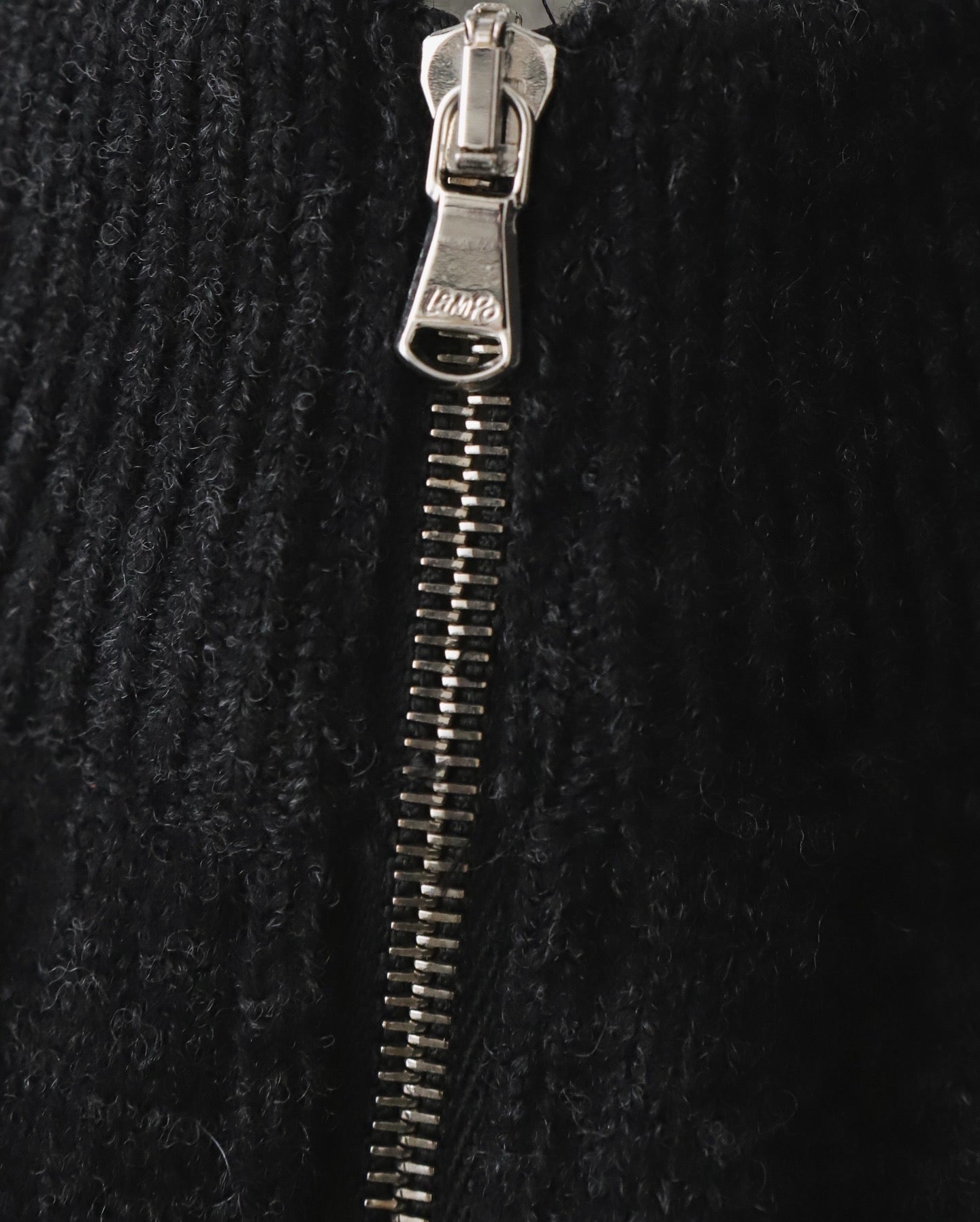ZIP CREW NECK CARDIGAN｜LAMS WOOL PLAIN KNITTED
