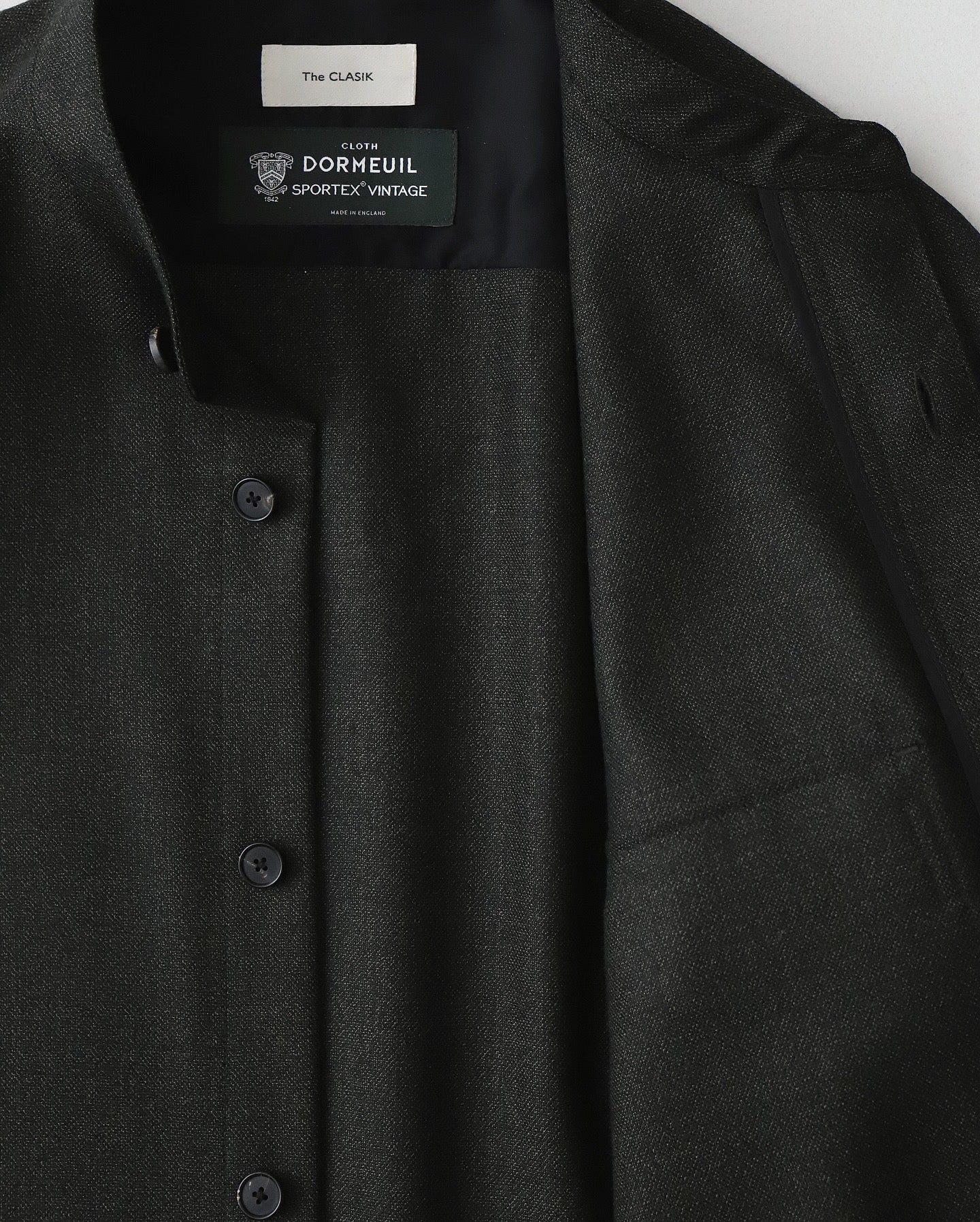 COLLARLESS OVER SHIRTS｜DORMEUIL VINTAGE SPORTEX