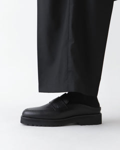 COIN LOAFER MULE OSTRICH BLACK