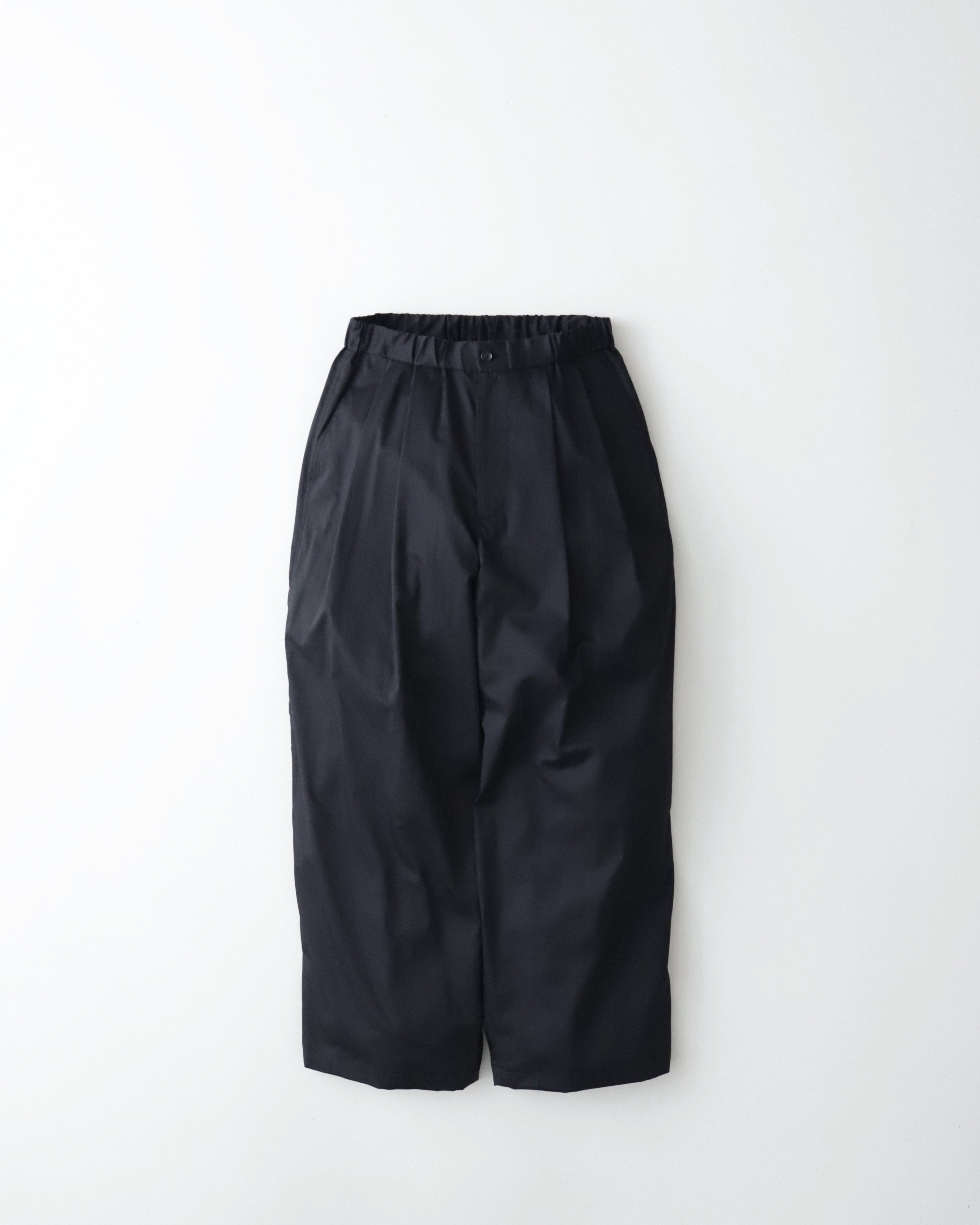 SILICON POPLIN TWO TUCK EASY PANTS