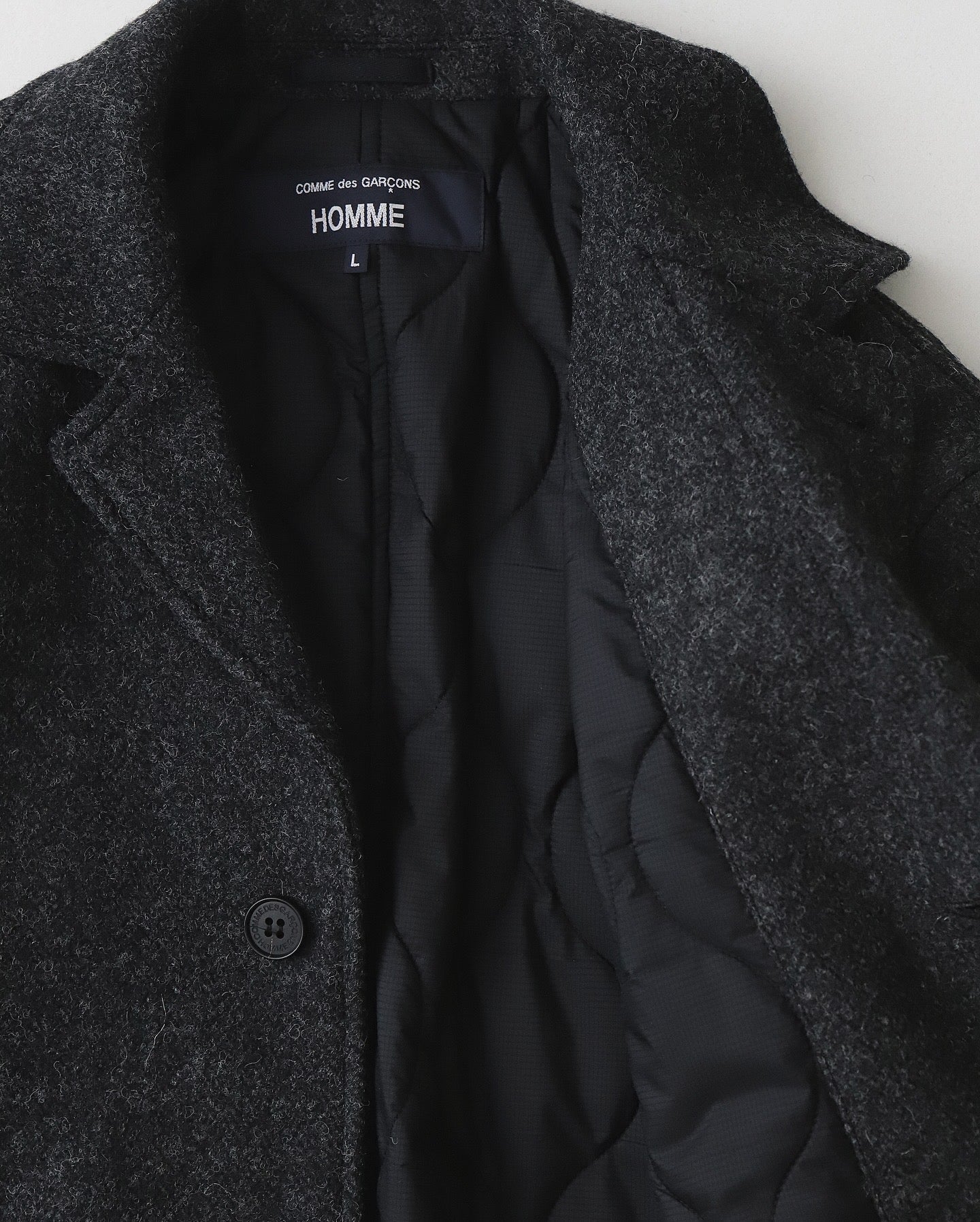 WOOL TWEED HERRINGBONE 3B QUILTED LINING JACKET