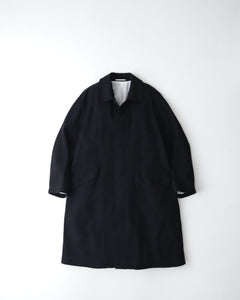 BACK SATIN GABARDINE BAL COLLAR COAT