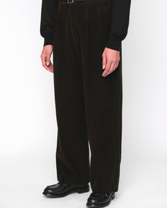 WOOL CORDUROY WIDE TAPERED TROUSERS