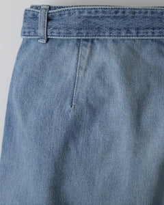 SELVAGE DENIM BELTED PANTS