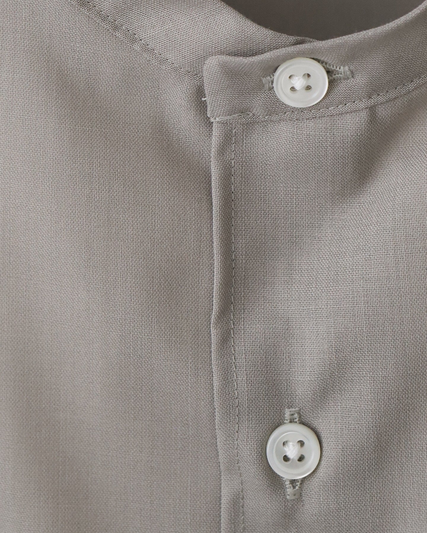 TECHNO WOOL TROPICAL OVERSIZED BAND COLLAR SHIRT
