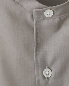 TECHNO WOOL TROPICAL OVERSIZED BAND COLLAR SHIRT