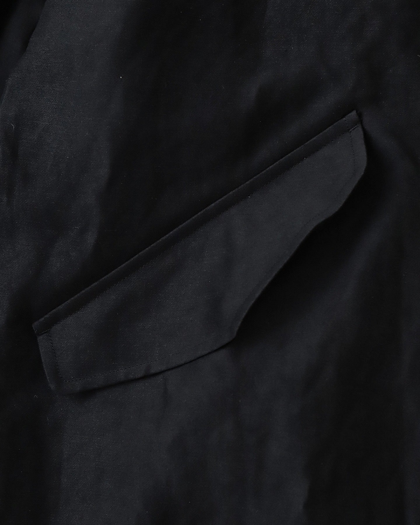 BACK SATIN LINEN CUPRO SHORT MODS COAT
