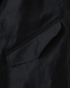 BACK SATIN LINEN CUPRO SHORT MODS COAT
