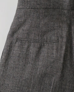 LINEN WOOL TWILL TUCKED EASY PANTS（WOMEN）