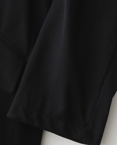 FULLED WOOL GABARDINE OVERSIZED BAL COLLAR COAT