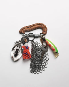BROWN LEATHER CARABINER BY AURELIE MATHIGOT