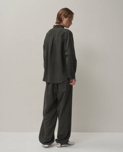 SILK SUEDE BUTTON DOWN SHIRT（WOMEN）