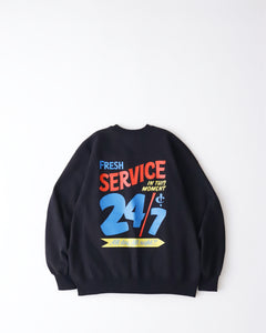 CORPORATE PRINTED CREW NECK SWEAT ”All Day All Night”