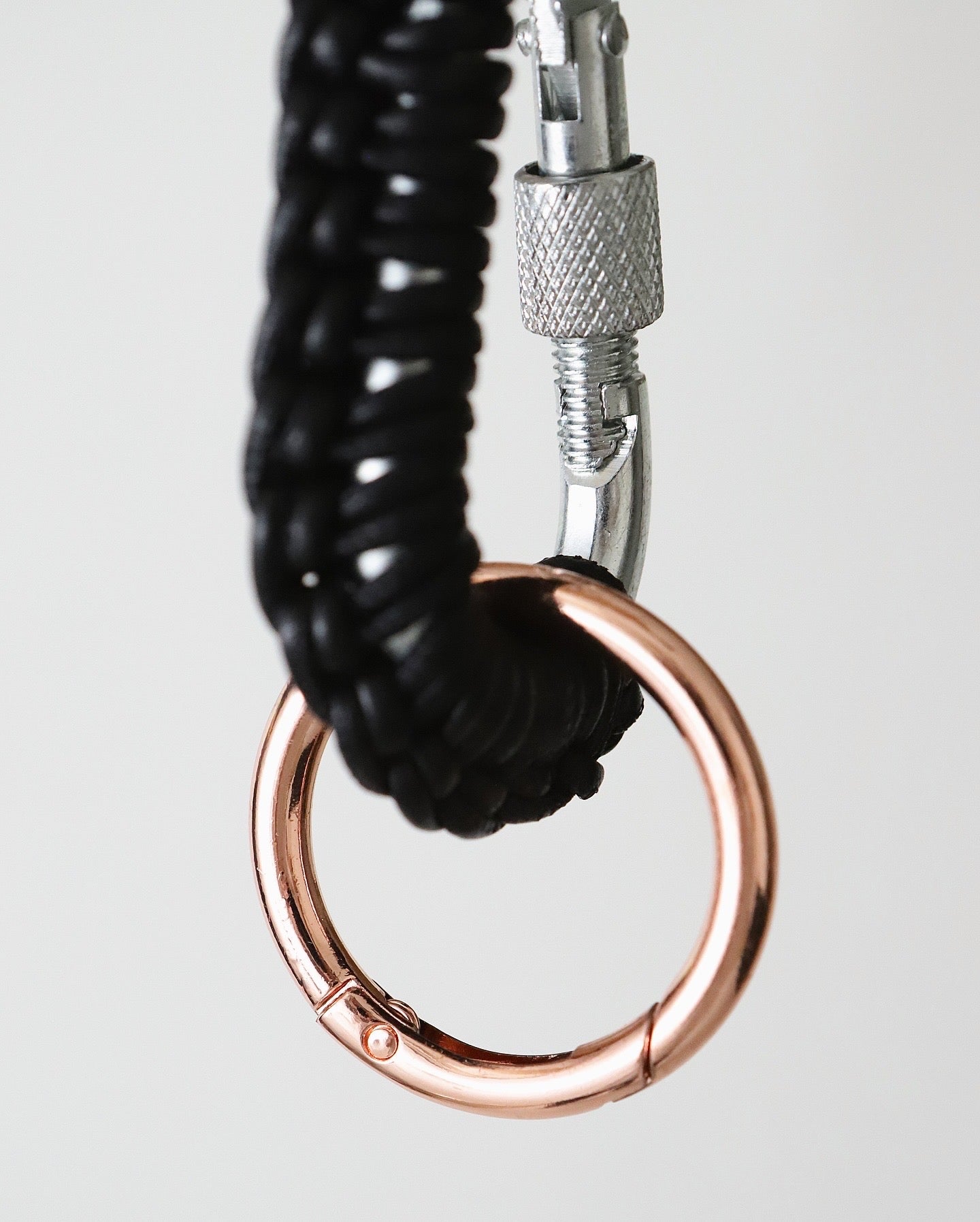 BLACK LEATHER CARABINER BY AURELIE MATHIGOT