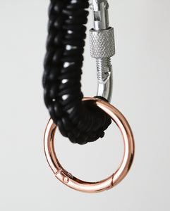 BLACK LEATHER CARABINER BY AURELIE MATHIGOT