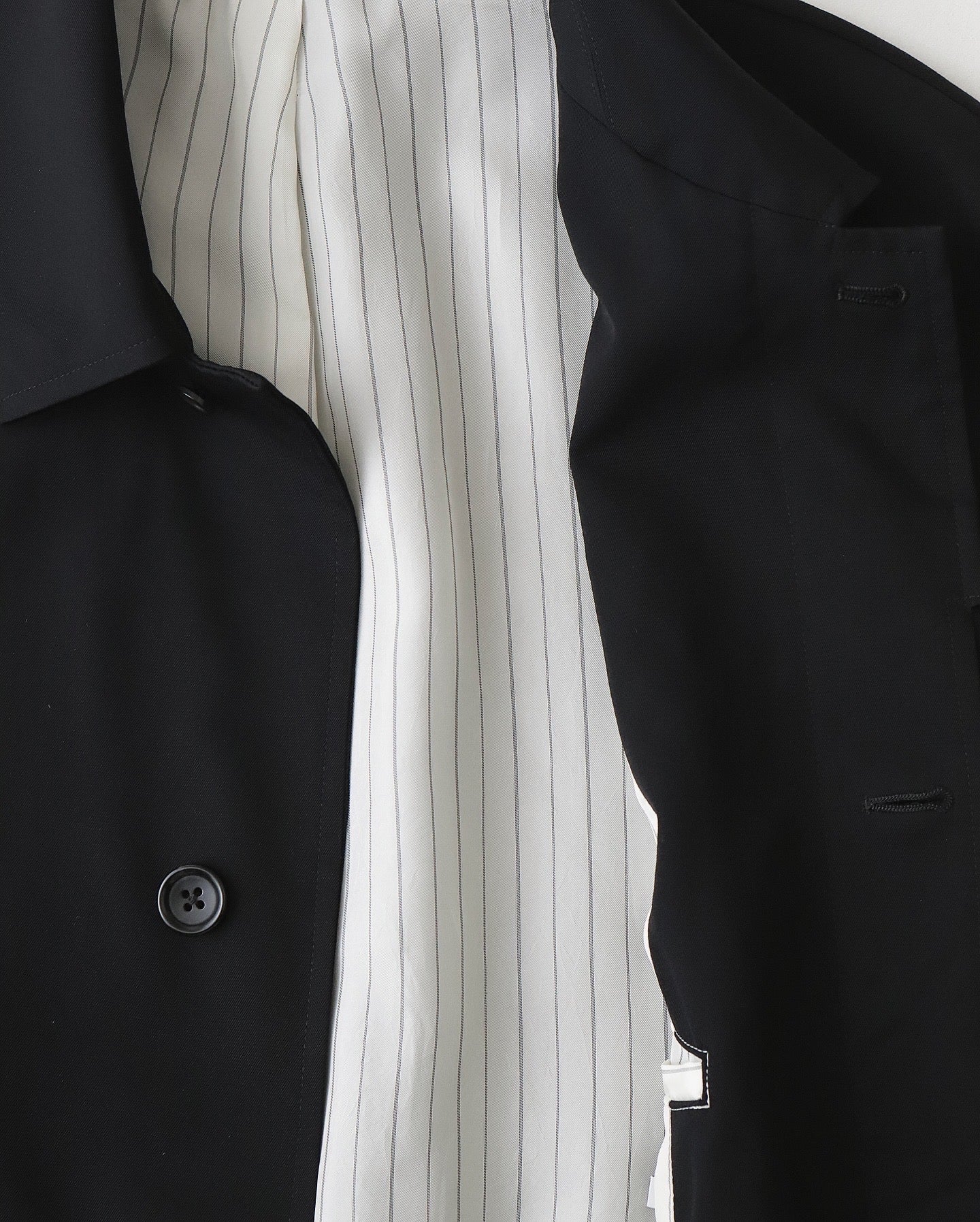 FULLED WOOL GABARDINE OVERSIZED BAL COLLAR COAT