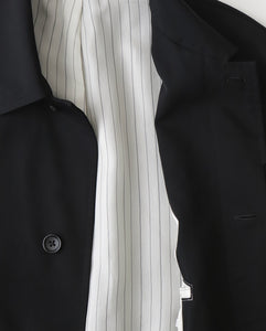 FULLED WOOL GABARDINE OVERSIZED BAL COLLAR COAT