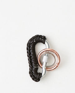 BROWN LEATHER CARABINER BY AURELIE MATHIGOT