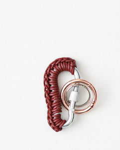 COGNAC LEATHER CARABINER BY AURELIE MATHIGOT
