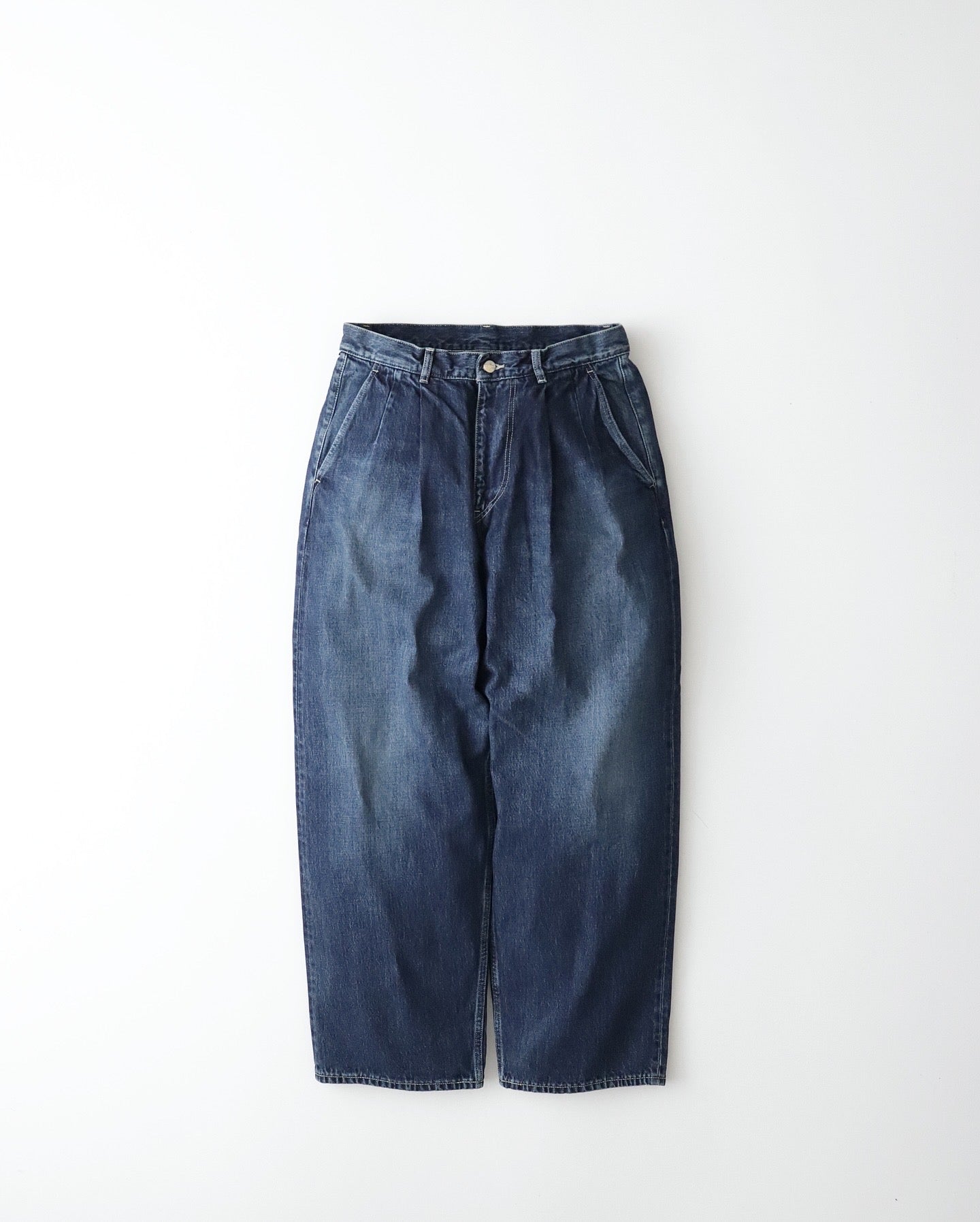 SELVAGE DENIM TWO TUCK PANTS
