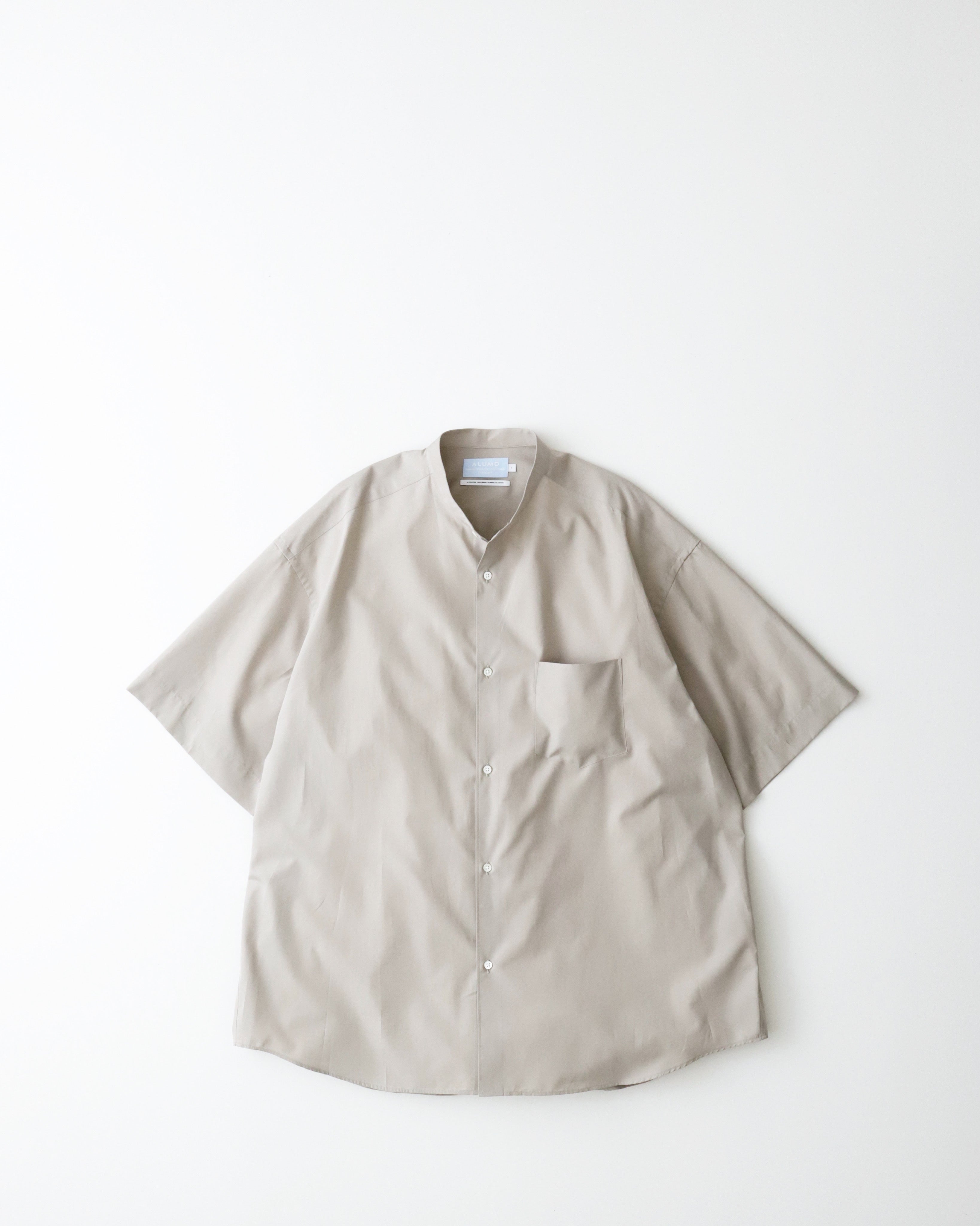 ALUMO for GP S/S OVERSIZED BAND COLLAR SHIRT