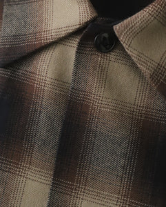 SUPER 120’S WOOL CHECK OPEN SHIRT