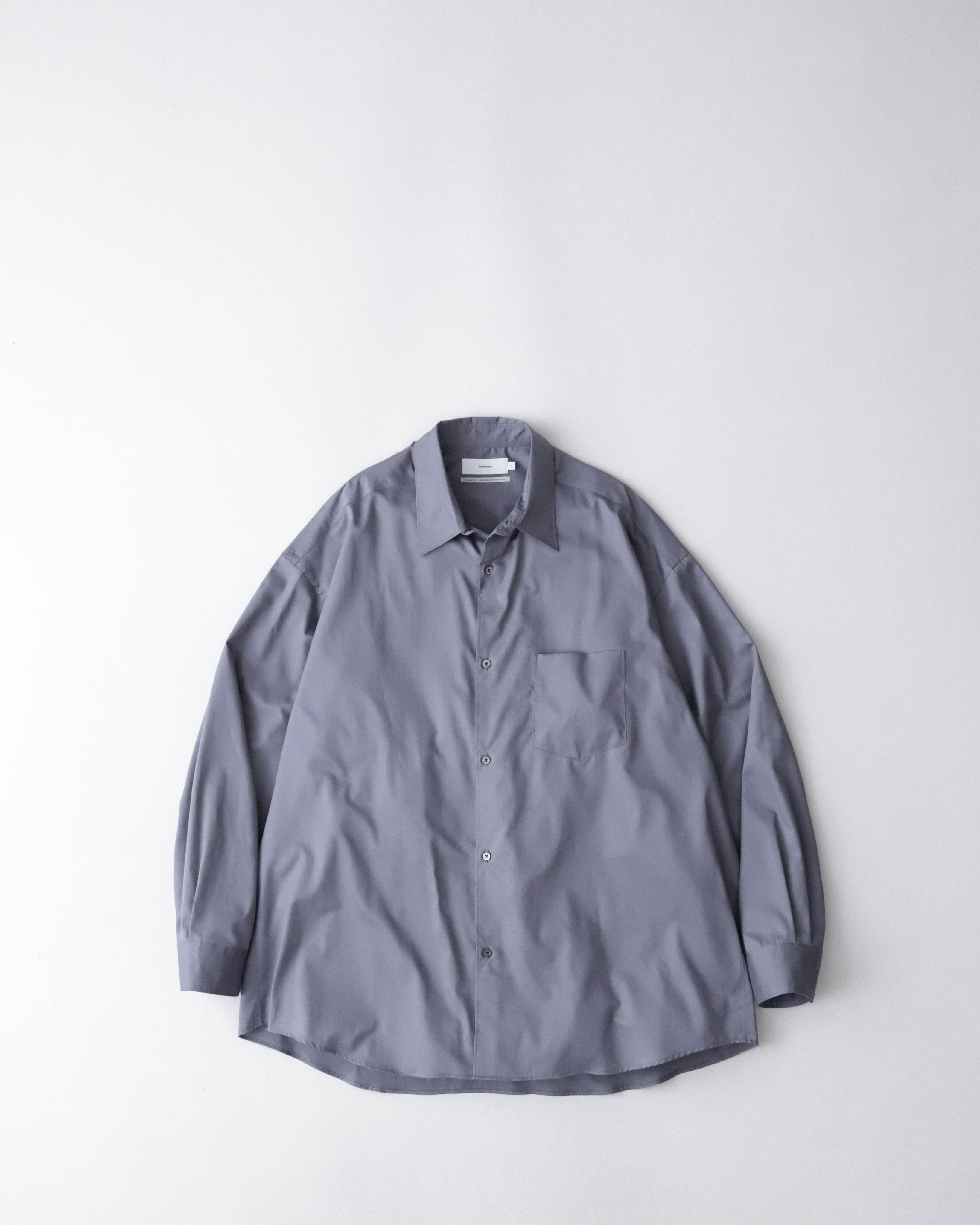 SILICON POPLIN OVERSIZED REGULAR COLLAR SHIRT