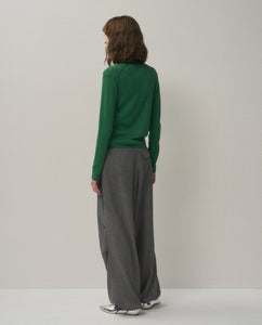 RAMIE WOOL RIB | RIB POLO SWEATER（WOMEN）