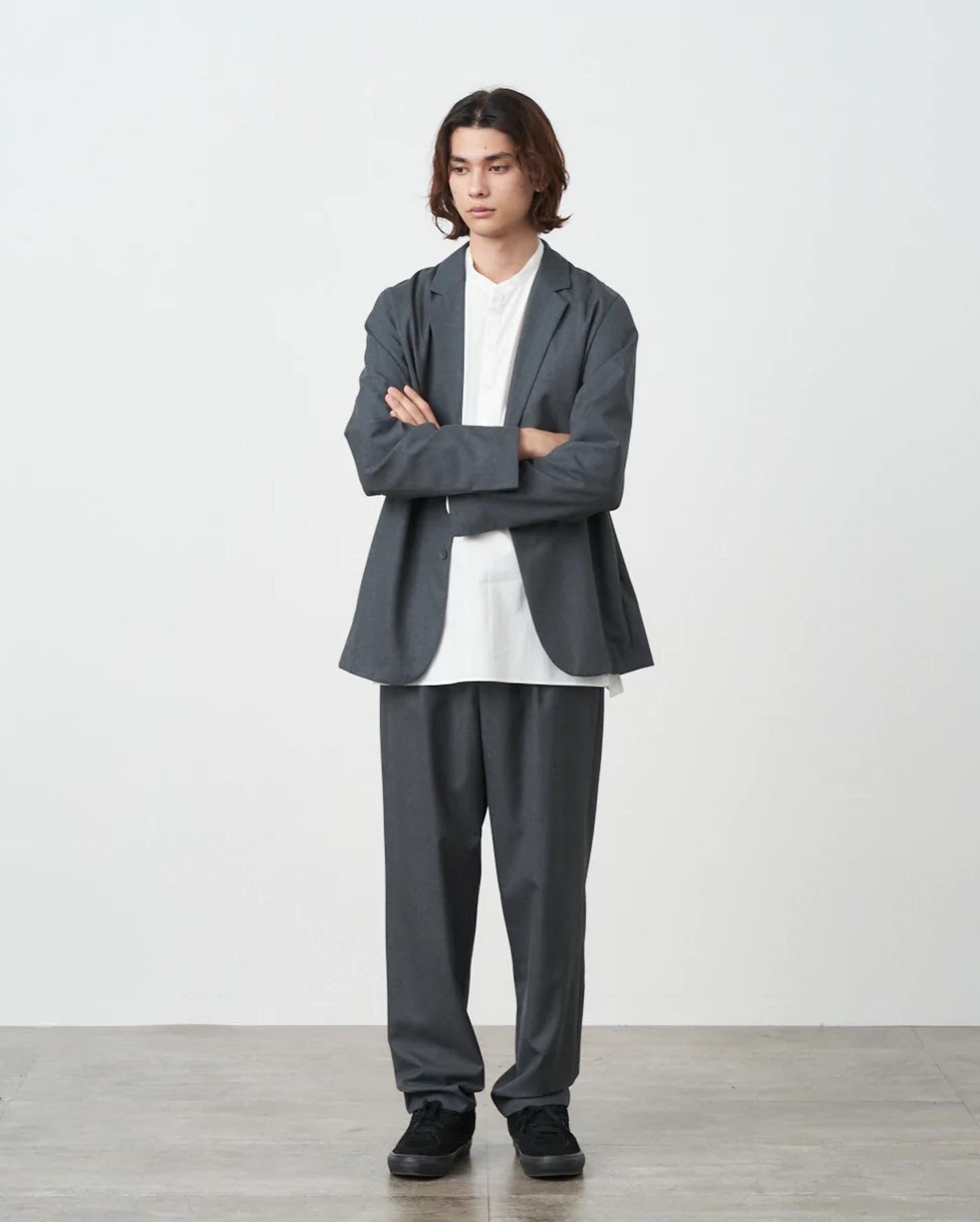 WOOL TROPICAL TAPERED EASY PANTS