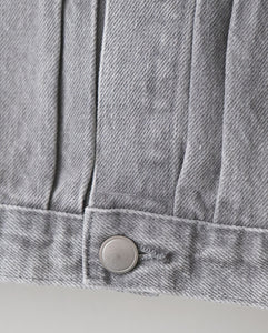 UNLIKELY TIME TRAVEL TRUCKER JACKET GRAY DENIM