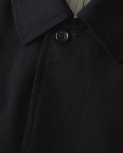 FULLED WOOL GABARDINE OVERSIZED BAL COLLAR COAT