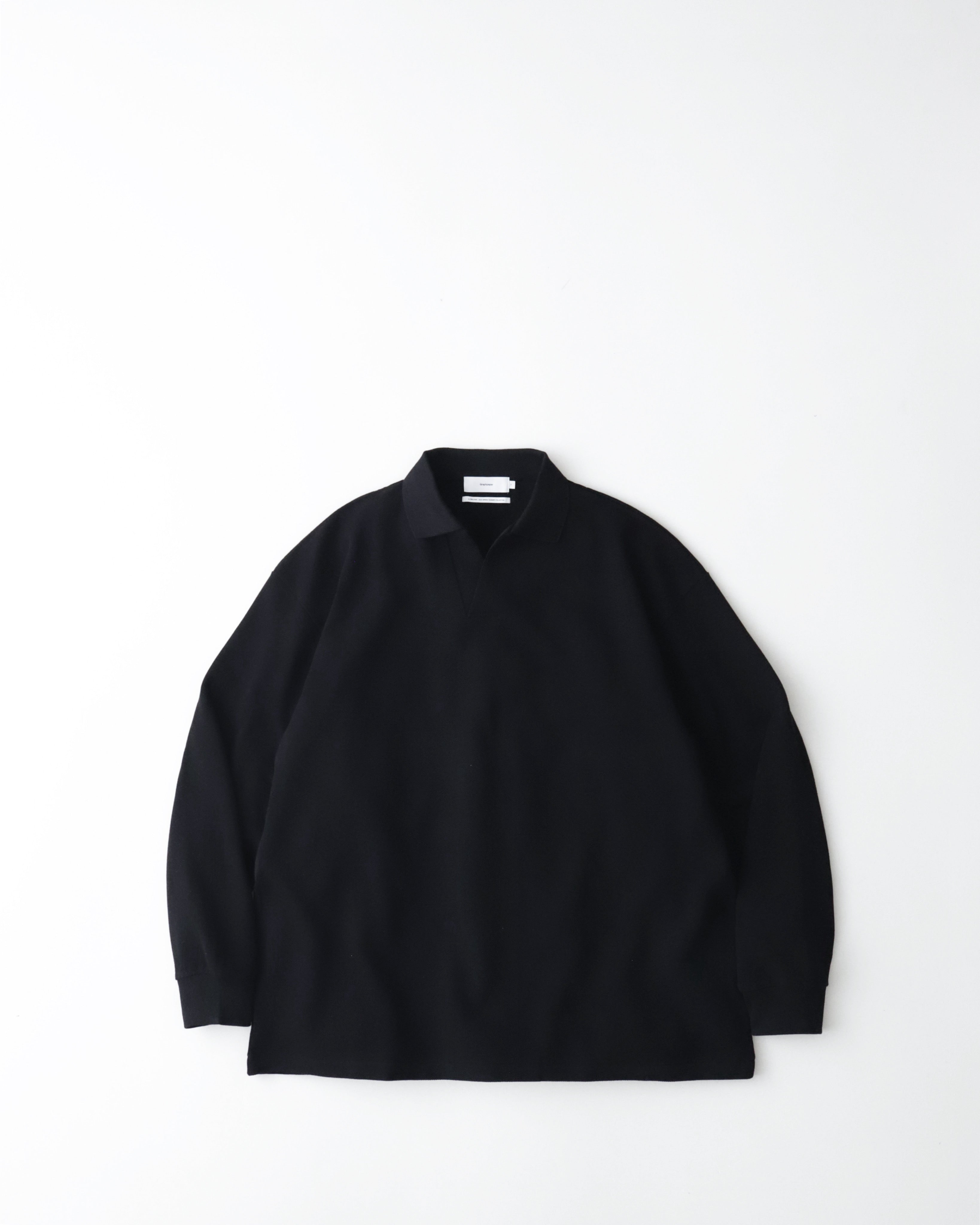 COTTON PIQUE JERSEY L/S SKIPPER POLO