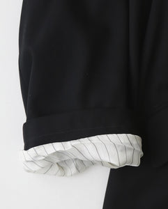 FULLED WOOL GABARDINE OVERSIZED BAL COLLAR COAT