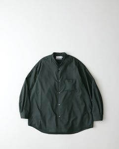 TECHNO WOOL TROPICAL OVERSIZED BAND COLLAR SHIRT