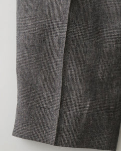 LINEN WOOL TWILL TUCKED EASY PANTS（WOMEN）