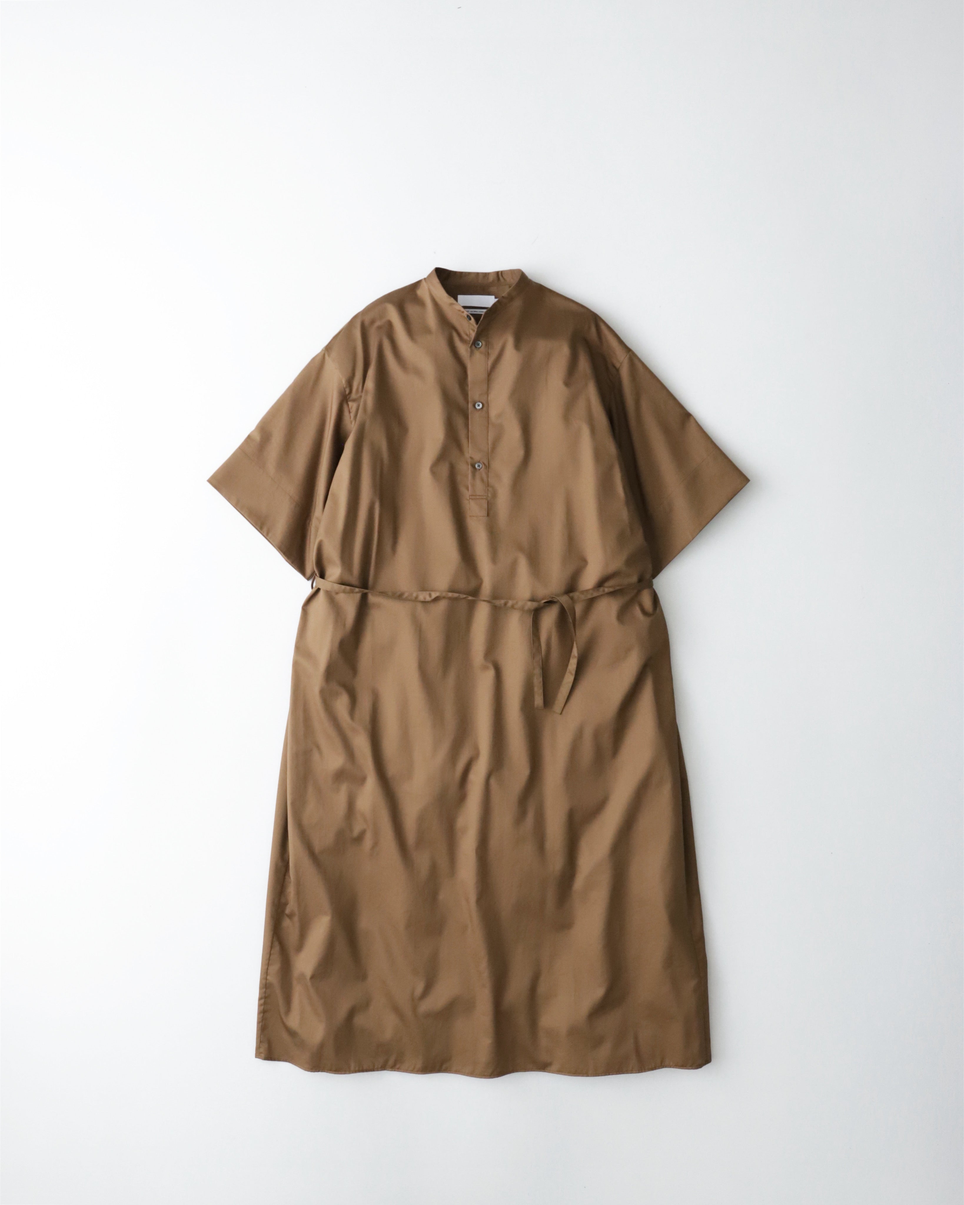 SILICON POPLIN 3/4 SLEEVE SMOCK DRESS（WOMEN）