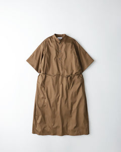 SILICON POPLIN 3/4 SLEEVE SMOCK DRESS（WOMEN）