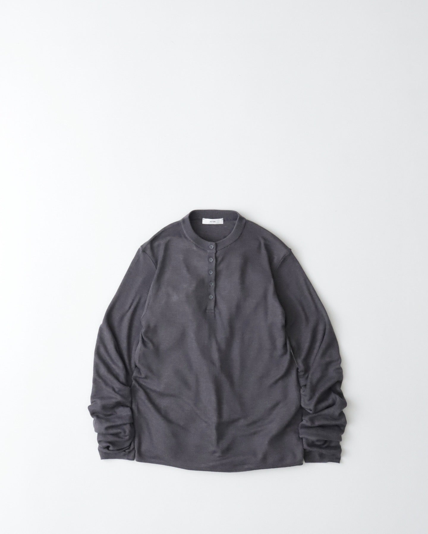 SILK BLENDED CIRCULAR RIB HENRYNECK SWEATER（WOMEN）