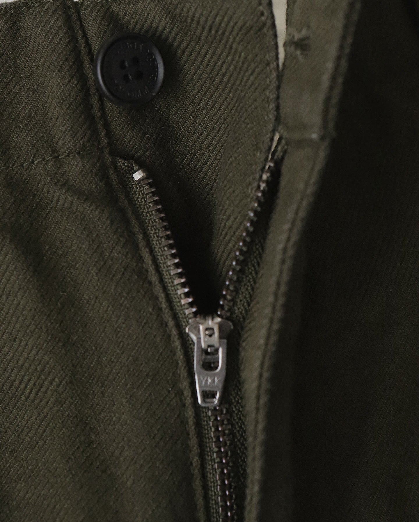 CARGO PANTS COTTON WOOL ARMY SERGE