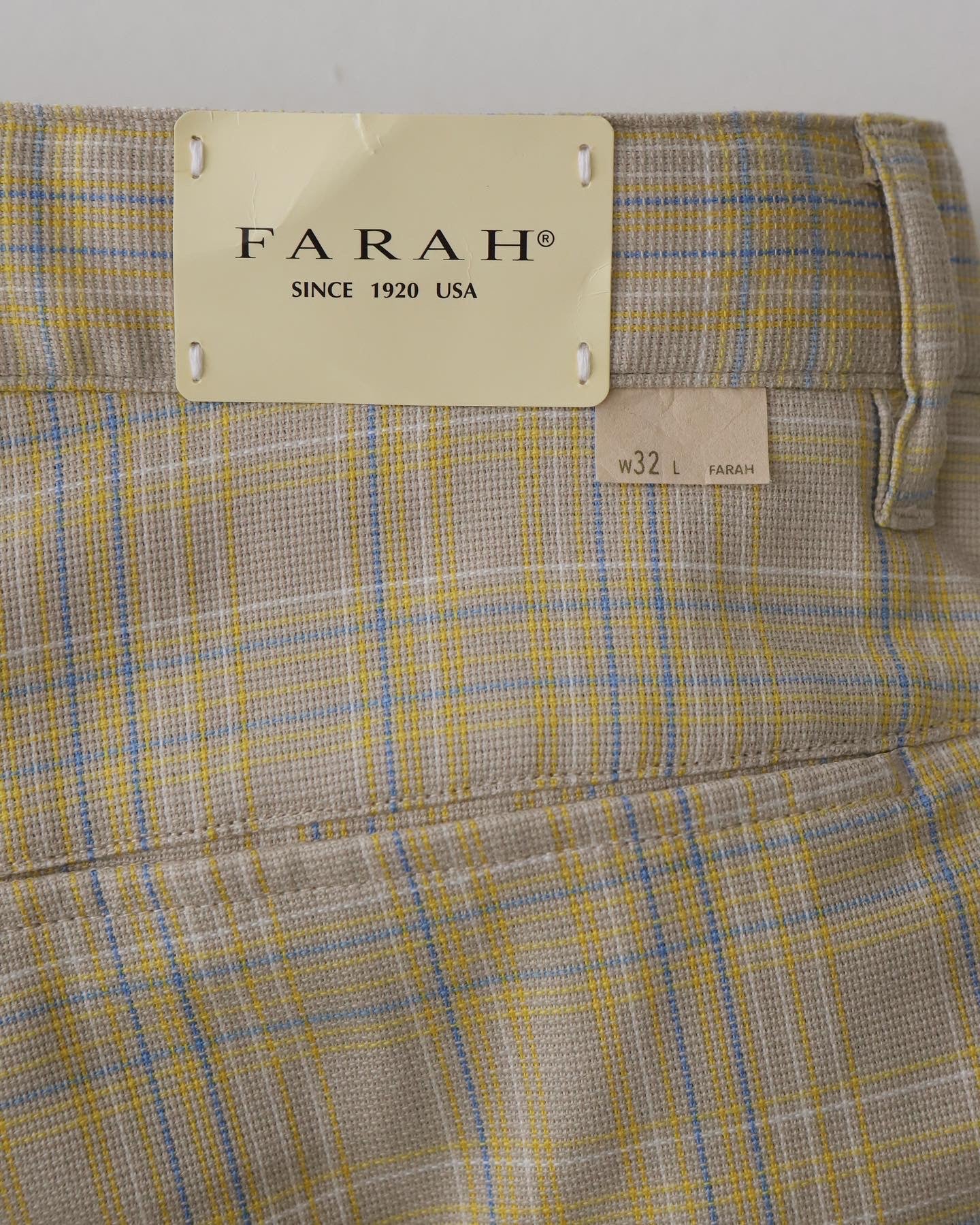 FARAH｜TWO-TUCK WIDE SHORTS / SOUVENIR CHECK