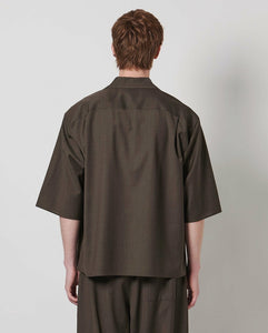 WOOL TROPICAL OPEN COLLAR SHIRT