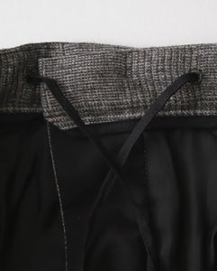 LINEN WOOL TWILL TUCKED EASY PANTS（WOMEN）