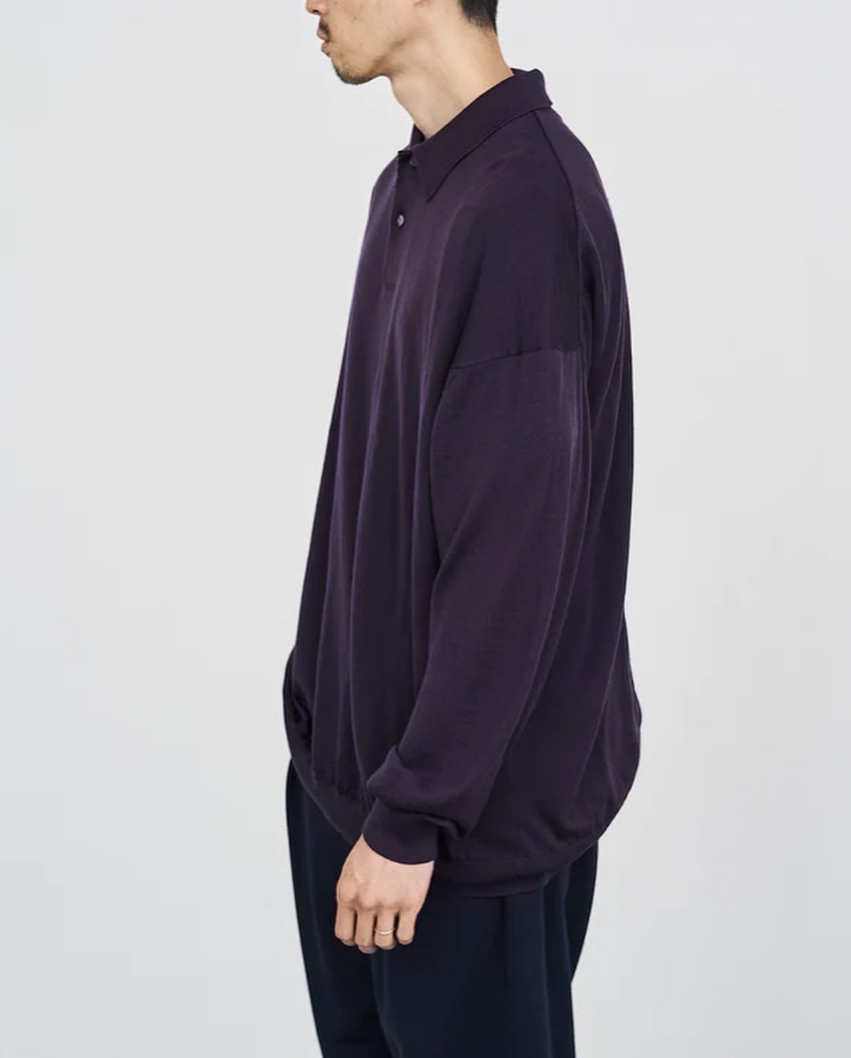 Graphpaper HIGH GAUGE KNIT OVERSIZED L/S POLO – NCNR WEB STORE
