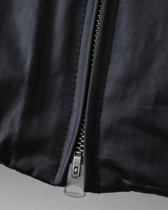 COWHIDE NYLON CROPPED JACKET MA-1（WOMEN）
