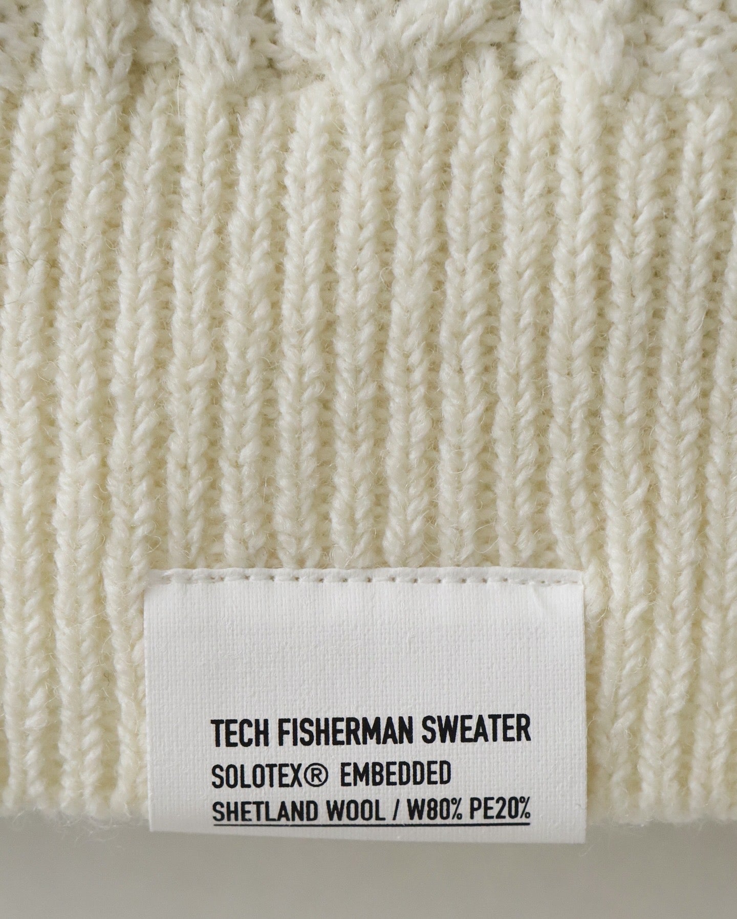 SHETLAND WOOL x SOLOTEX® TECH FISHERMAN SWEATER
